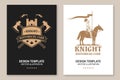Knight historical club flyer, brochure, banner, poster. Vector Concept for shirt, print, stamp, overlay or template