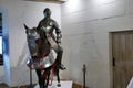 Knight and horse armour in medieval castle