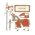 Knight horse and armor. Chivalry and crusade concept Royalty Free Stock Photo