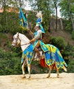 Medieval Knight Horse Riding, Prague Castle Royalty Free Stock Photo