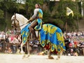 Medieval Knight Horse Riding, Prague Castle Royalty Free Stock Photo