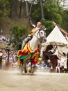 Medieval Knight Horse Riding, Prague Castle Royalty Free Stock Photo