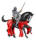 Knight horse shield sword 2016 B1 Royalty Free Stock Photo