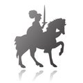 Knight on horse vector silhouette