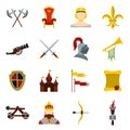 Knight icons set, flat style