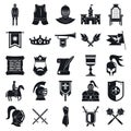 Knight icons set, simple style