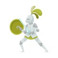 Knight in Iron Armour Suit and Sharp Sword Vector Illustration Royalty Free Stock Photo