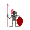 Knight isolated. Armor warrior. Medieval soldier Vector illustration