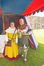 Knight and Lady in full medieval costume.