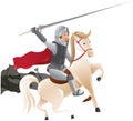 Knight with lance on horseback Royalty Free Stock Photo