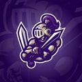 Knight mascot logo design vector with concept style for badge  emblem and tshirt printing Royalty Free Stock Photo