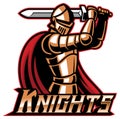 Knight mascot with sword