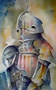 Knight in medieval armor - abstract digital art