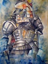 Knight in medieval armor - abstract digital art