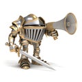 Knight with megaphone