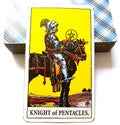 Knight of Pentacles Tarot Card Building a Business/Empire Business Man Investing in Future Royalty Free Stock Photo