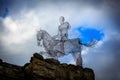 A knight riding - Artwork inside the Fagaras Citadel in Brasov, Romania - a historical monument