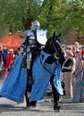 A knight riding in medieval event in Finland