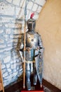 Knight`s armour as a part of an exhebition in museum. Royalty Free Stock Photo