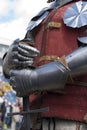 Knight's hands holding a sword Royalty Free Stock Photo