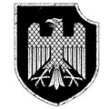 Knight`s heraldic emblem. German heraldic shield with an eagle