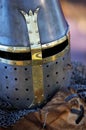 A Knight's Medieval Battle Helmet