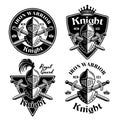 Knight set of vector medieval thematic emblems