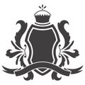 Knight shield, heraldic icon. Vintage monochrome knight award element. Royal badge, luxury filigree emblem. Decorative Royalty Free Stock Photo