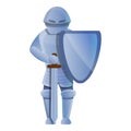 Knight shield sword icon, cartoon style Royalty Free Stock Photo