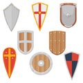 Knight Shields set from the Middle Ages vector illustration