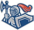 Knight With Spear Axe And Shield Royalty Free Stock Photo