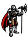 Knight stand holding axe Royalty Free Stock Photo
