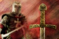 Knight and sword background Royalty Free Stock Photo