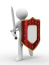 Knight with sword on white background Royalty Free Stock Photo