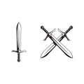 knight swords isolated on white background