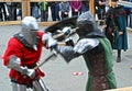 Two competitors of knight tournament fighting