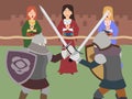 Knight tournament vector cartoon Royalty Free Stock Photo