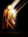 Knight under rays Royalty Free Stock Photo