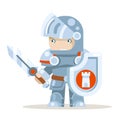 Knight warrior fantasy medieval action RPG game layered animation ready character vector illustration