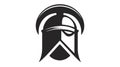 Knight warrior helmet, heraldry armor of medieval soldier, ancient roman gladiator or spartan fighter. Vector logo, icon Royalty Free Stock Photo