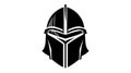 Knight warrior helmet, heraldry armor of medieval soldier, ancient roman gladiator or spartan fighter. Vector logo, icon Royalty Free Stock Photo