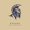 Knight warrior helmets heraldry armor of gladiator and royal guardian vector heraldic icons