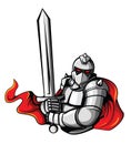 Knight Warrior Vector Illustration Royalty Free Stock Photo
