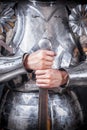 Knight wearing armor Royalty Free Stock Photo