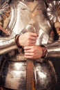 Knight wearing armor Royalty Free Stock Photo