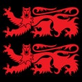 Knightly design. Viking design, Heraldic lions