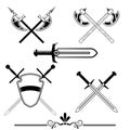 Knightly swords and battle-axes Royalty Free Stock Photo