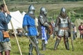 Knights in armor with shields Royalty Free Stock Photo