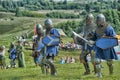 Knights in armor with shields Royalty Free Stock Photo