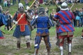 Knights in armor with shields
